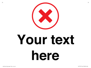 Custom plain background, red cross in a circle sign